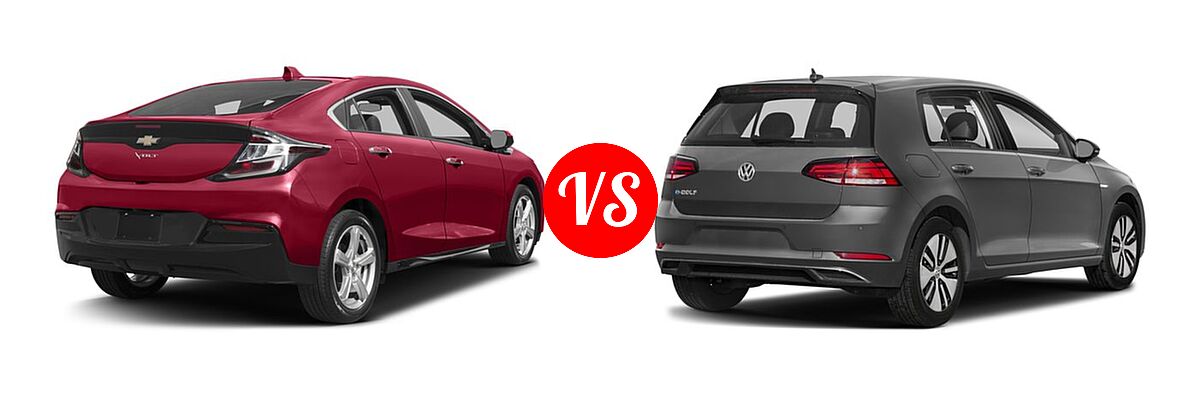 2017 Chevrolet Volt Hatchback LT / Premier vs. 2017 Volkswagen e-Golf Hatchback SE / SEL Premium - Rear Right Comparison
