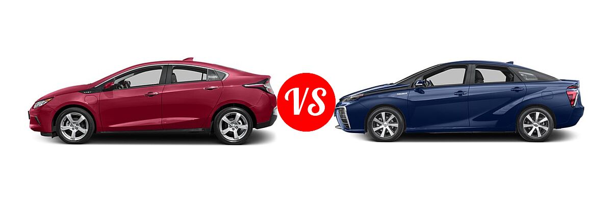2017 Chevrolet Volt Hatchback LT / Premier vs. 2017 Toyota Mirai Sedan Sedan - Side Comparison