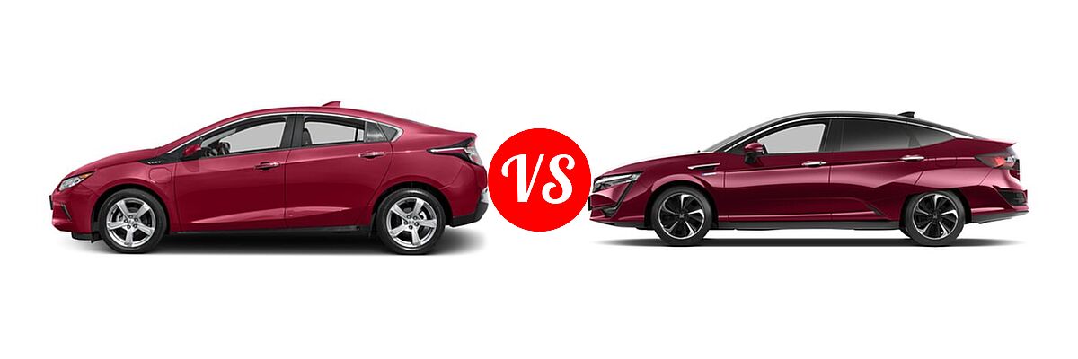 2017 Chevrolet Volt Hatchback LT / Premier vs. 2017 Honda Clarity Sedan Sedan - Side Comparison