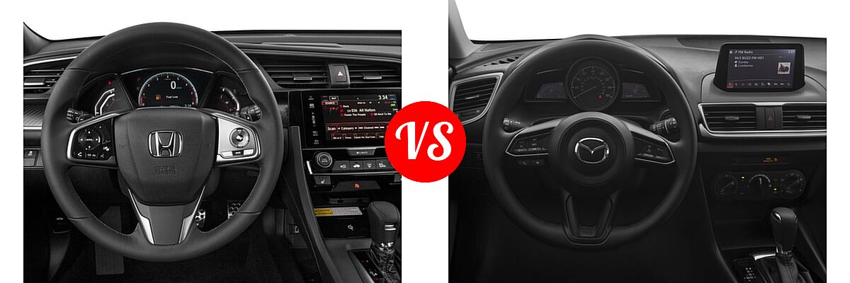 2018 Honda Civic Hatchback Sport Touring vs. 2018 Mazda 3 Hatchback Sport - Dashboard Comparison
