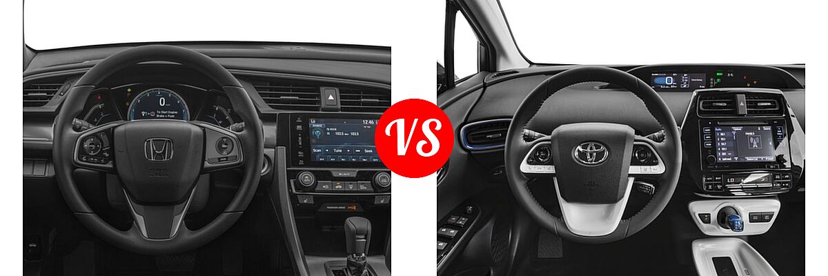 2018 Honda Civic Hatchback EX vs. 2018 Toyota Prius Hatchback Four Touring / Three Touring - Dashboard Comparison