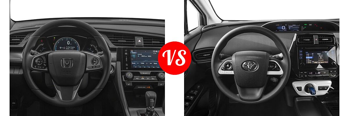 2018 Honda Civic Hatchback EX vs. 2018 Toyota Prius Hatchback Two Eco - Dashboard Comparison