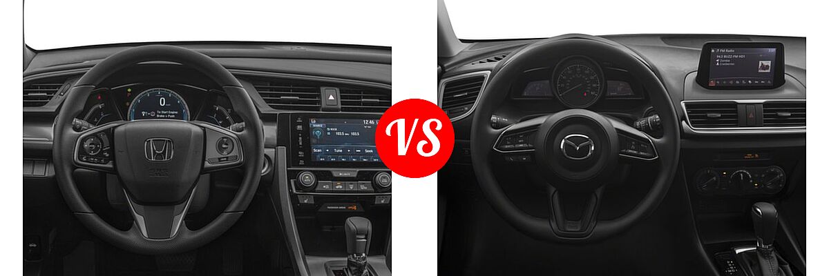 2018 Honda Civic Hatchback EX vs. 2018 Mazda 3 Hatchback Sport - Dashboard Comparison