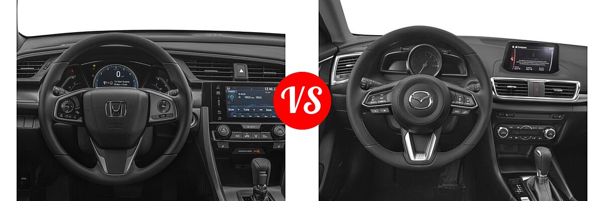 2018 Honda Civic Hatchback EX vs. 2018 Mazda 3 Hatchback Grand Touring - Dashboard Comparison
