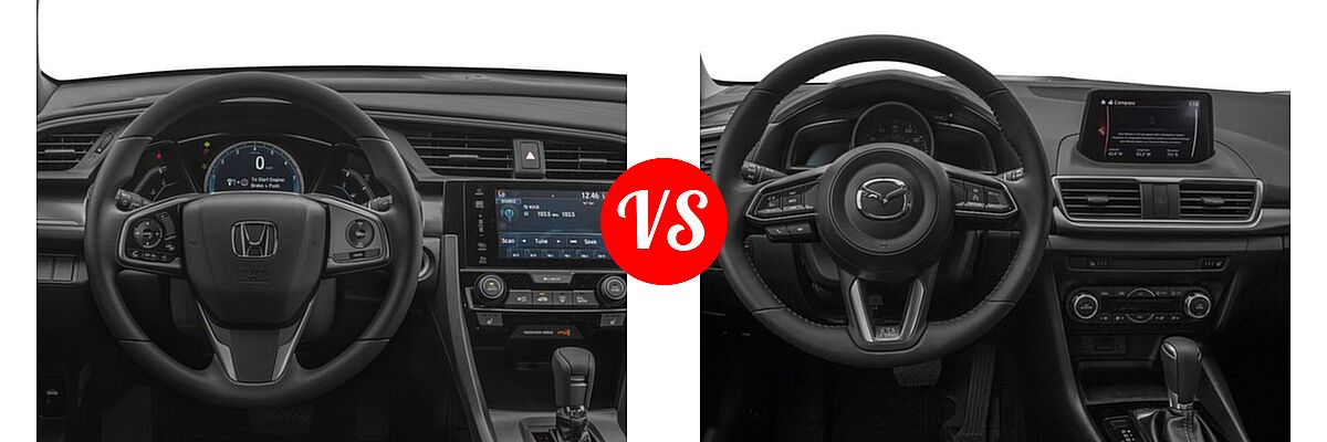 2018 Honda Civic Hatchback EX vs. 2018 Mazda 3 Hatchback Touring - Dashboard Comparison