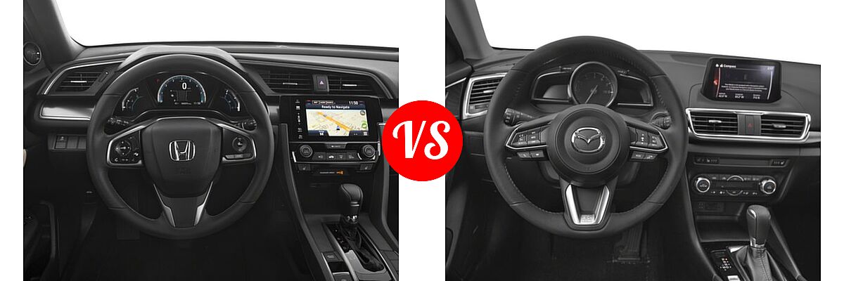 2018 Honda Civic Hatchback EX-L Navi vs. 2018 Mazda 3 Hatchback Grand Touring - Dashboard Comparison
