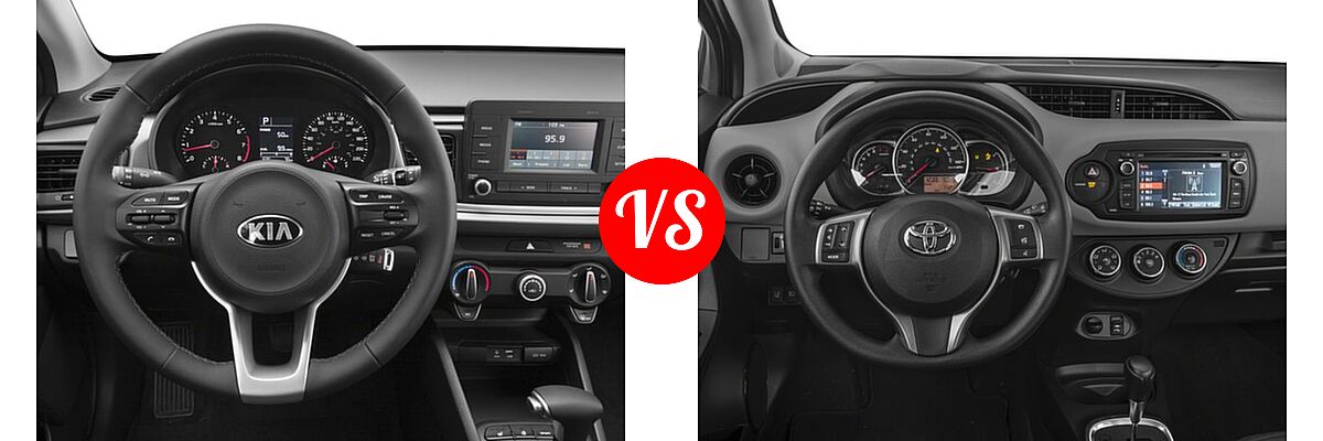 2018 Kia Rio Hatchback EX / LX / S vs. 2018 Toyota Yaris Hatchback L / LE - Dashboard Comparison