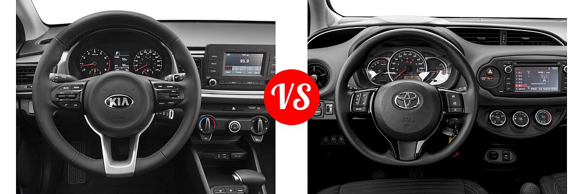 2018 Kia Rio Hatchback EX / LX / S vs. 2018 Toyota Yaris Hatchback L / LE / SE - Dashboard Comparison