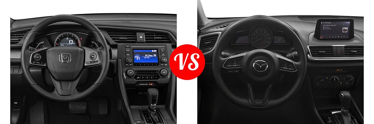 2018 Honda Civic Hatchback LX vs. 2018 Mazda 3 Hatchback Sport - Dashboard Comparison