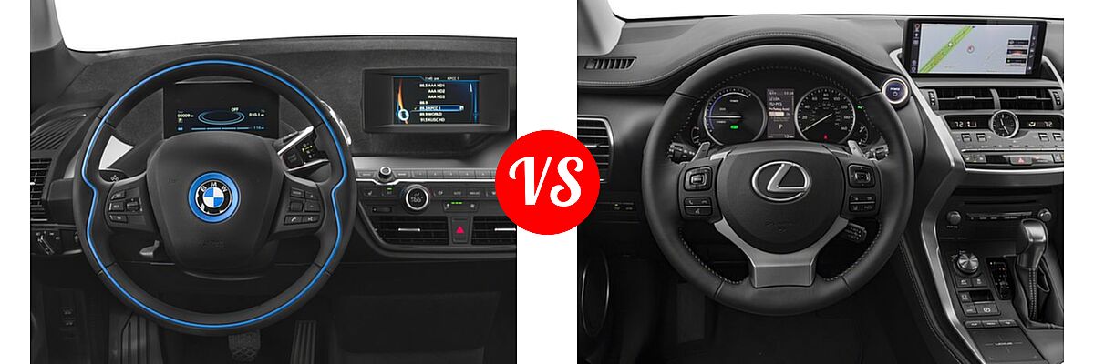 2018 BMW i3 Hatchback 94 Ah w/Range Extender / s vs. 2018 Lexus NX 300h SUV NX 300h - Dashboard Comparison