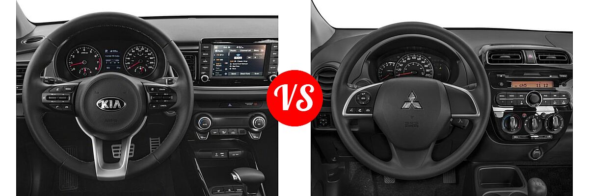 2018 Kia Rio Sedan EX / LX / S vs. 2018 Mitsubishi Mirage G4 Sedan ES / SE - Dashboard Comparison