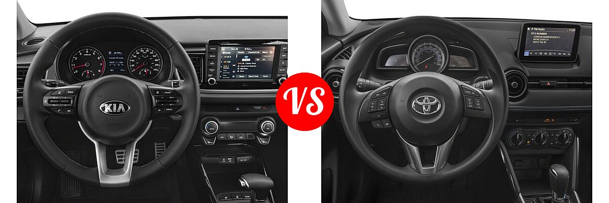 2018 Kia Rio Sedan EX / LX / S vs. 2018 Toyota Yaris iA Sedan Auto (SE) / Manual (SE) - Dashboard Comparison