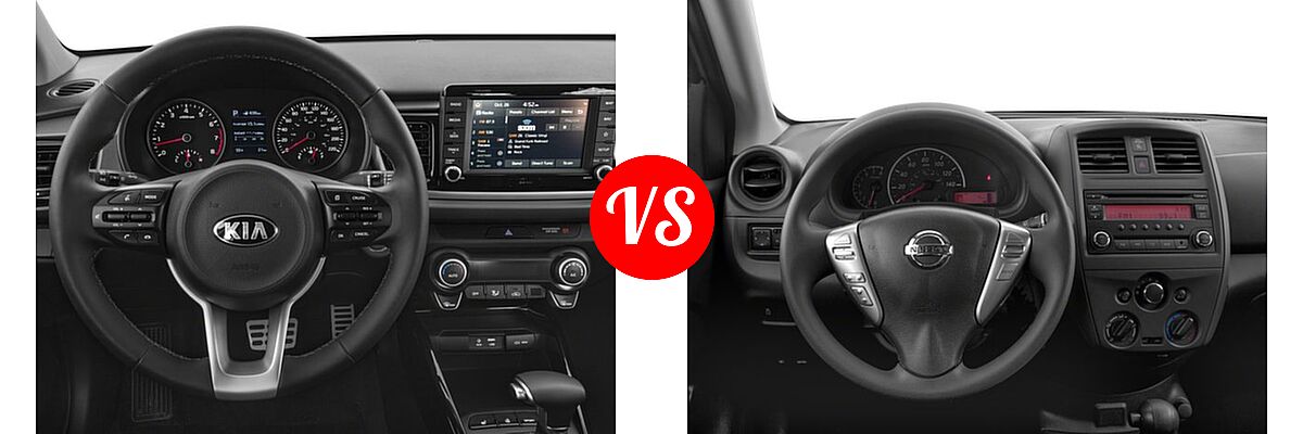 2018 Kia Rio Sedan EX / LX / S vs. 2018 Nissan Versa Sedan S / S Plus / SV - Dashboard Comparison