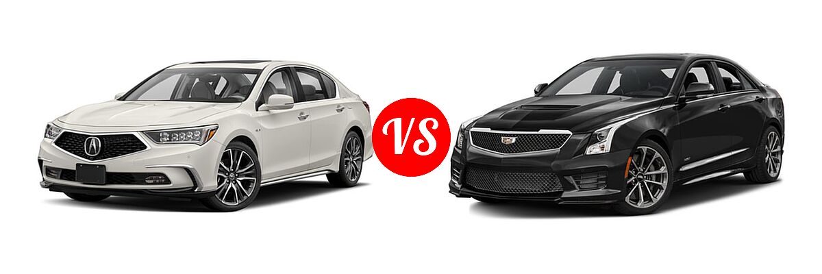 2018 Acura RLX Sedan Hybrid Sport Hybrid w/Advance Pkg vs. 2018 Cadillac ATS-V Sedan 4dr Sdn - Front Left Comparison