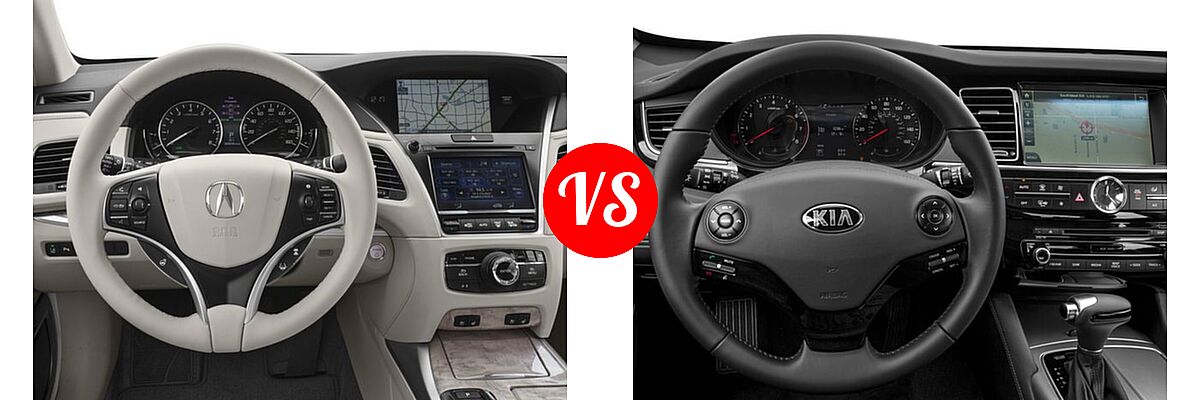 2018 Acura RLX Sedan Hybrid Sport Hybrid w/Advance Pkg vs. 2018 Kia K900 Sedan Premium - Dashboard Comparison