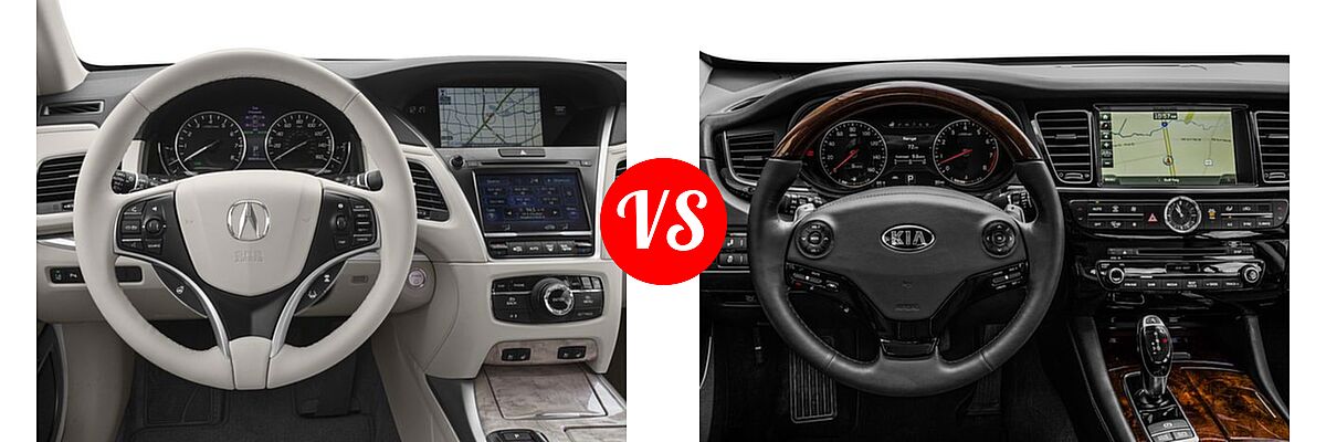 2018 Acura RLX Sedan Hybrid Sport Hybrid w/Advance Pkg vs. 2018 Kia K900 Sedan Luxury - Dashboard Comparison