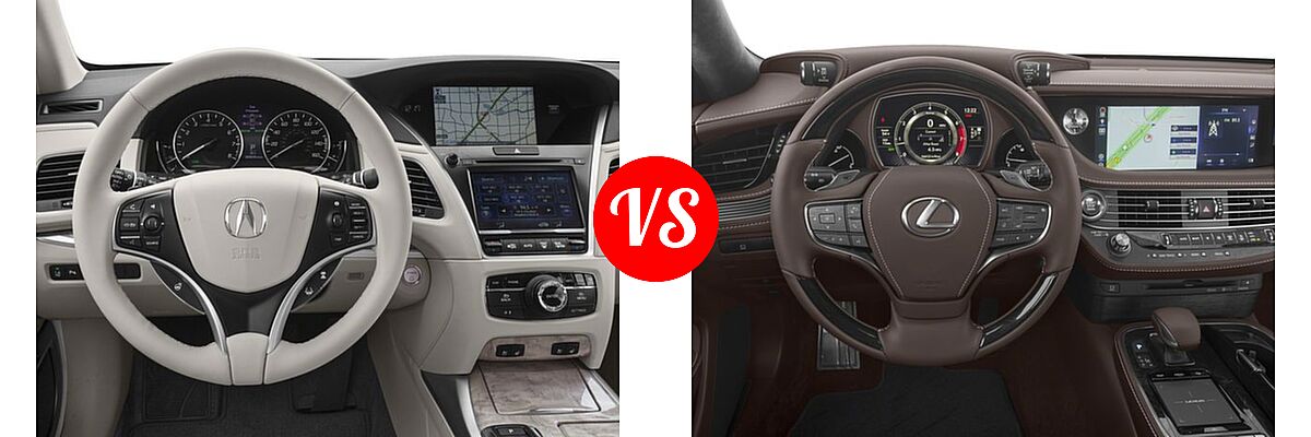 2018 Acura RLX Sedan Hybrid Sport Hybrid w/Advance Pkg vs. 2018 Lexus LS 500 Sedan LS 500 - Dashboard Comparison