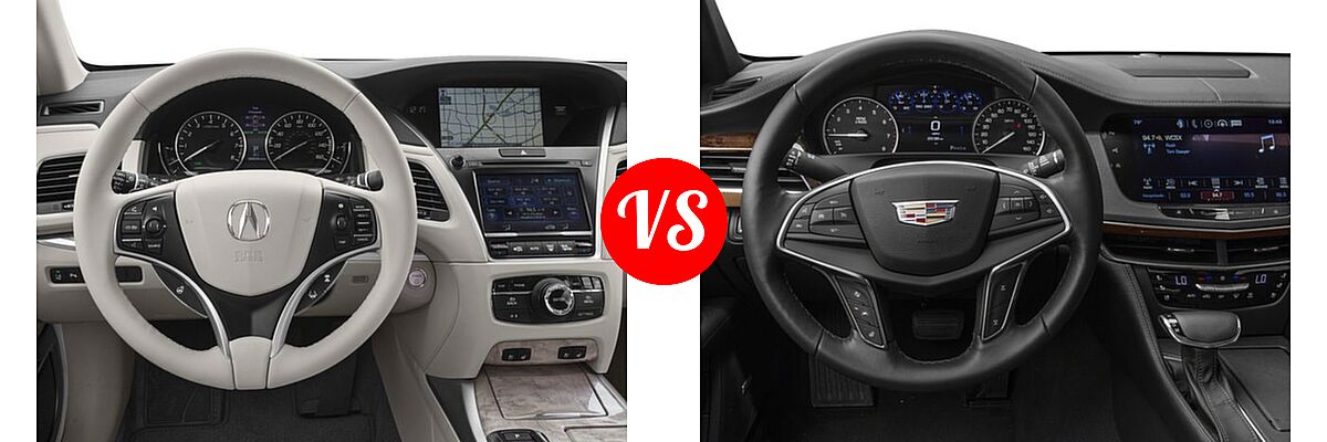 2018 Acura RLX Sedan Hybrid Sport Hybrid w/Advance Pkg vs. 2018 Cadillac CT6 Sedan AWD / Luxury RWD / Platinum AWD / Premium Luxury AWD / RWD - Dashboard Comparison