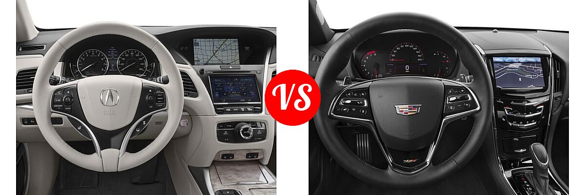 2018 Acura RLX Sedan Hybrid Sport Hybrid w/Advance Pkg vs. 2018 Cadillac ATS-V Sedan 4dr Sdn - Dashboard Comparison