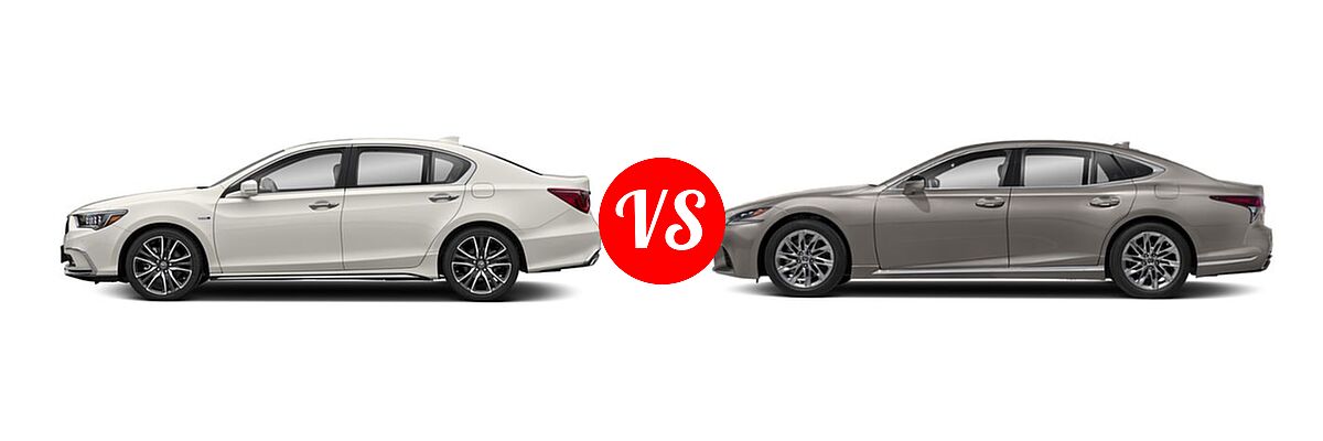 2018 Acura RLX Sedan Hybrid Sport Hybrid w/Advance Pkg vs. 2018 Lexus LS 500 Sedan LS 500 - Side Comparison