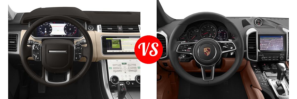 2018 Land Rover Range Rover Sport SVR SUV SVR vs. 2018 Porsche Cayenne SUV Platinum Edition - Dashboard Comparison