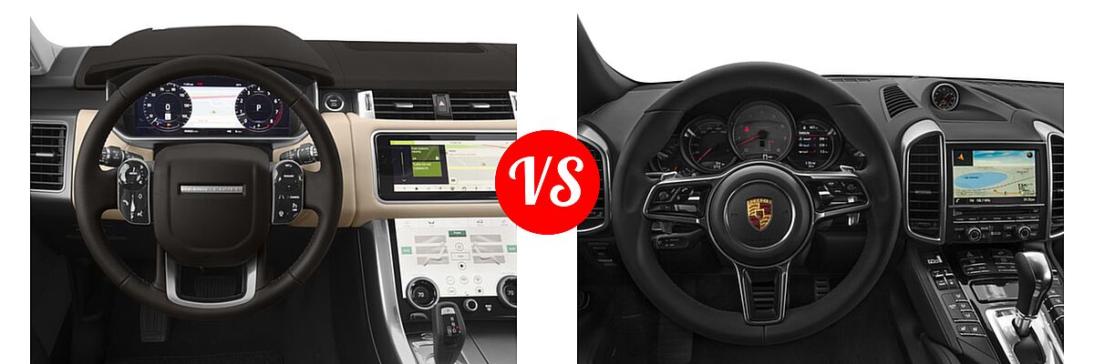 2018 Land Rover Range Rover Sport SVR SUV SVR vs. 2018 Porsche Cayenne SUV S - Dashboard Comparison