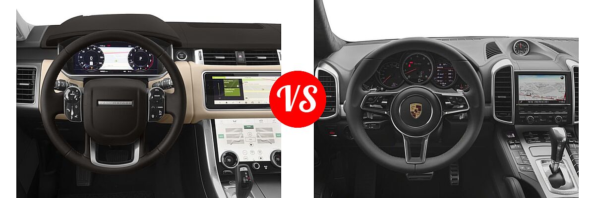 2018 Land Rover Range Rover Sport SVR SUV SVR vs. 2018 Porsche Cayenne SUV Turbo / Turbo S - Dashboard Comparison