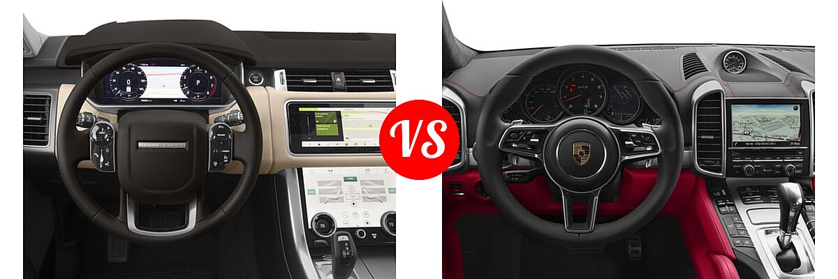 2018 Land Rover Range Rover Sport SVR SUV SVR vs. 2018 Porsche Cayenne SUV GTS - Dashboard Comparison
