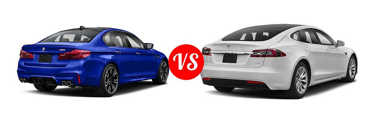 2018 BMW M5 Sedan Sedan vs. 2018 Tesla Model S Sedan 100D / 75D / P100D - Rear Right Comparison