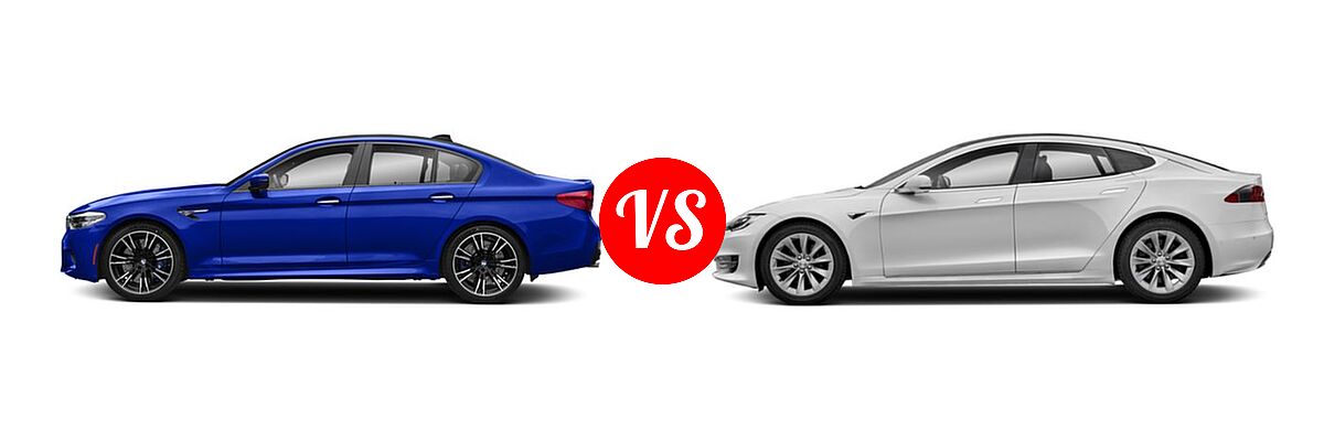 2018 BMW M5 Sedan Sedan vs. 2018 Tesla Model S Sedan 100D / 75D / P100D - Side Comparison