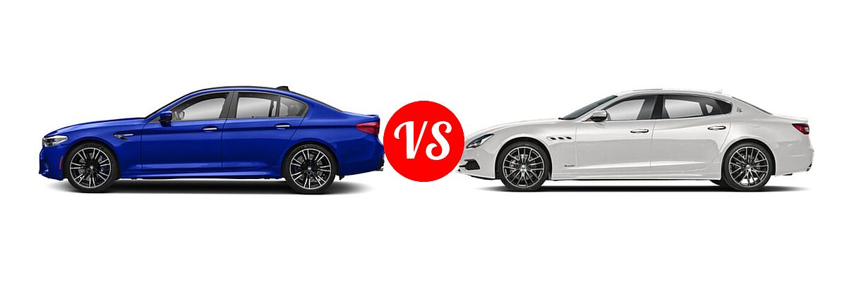2018 BMW M5 Sedan Sedan vs. 2018 Maserati Quattroporte Sedan S / S GranLusso / S GranSport / S Q4 / S Q4 GranLusso / S Q4 GranSport - Side Comparison