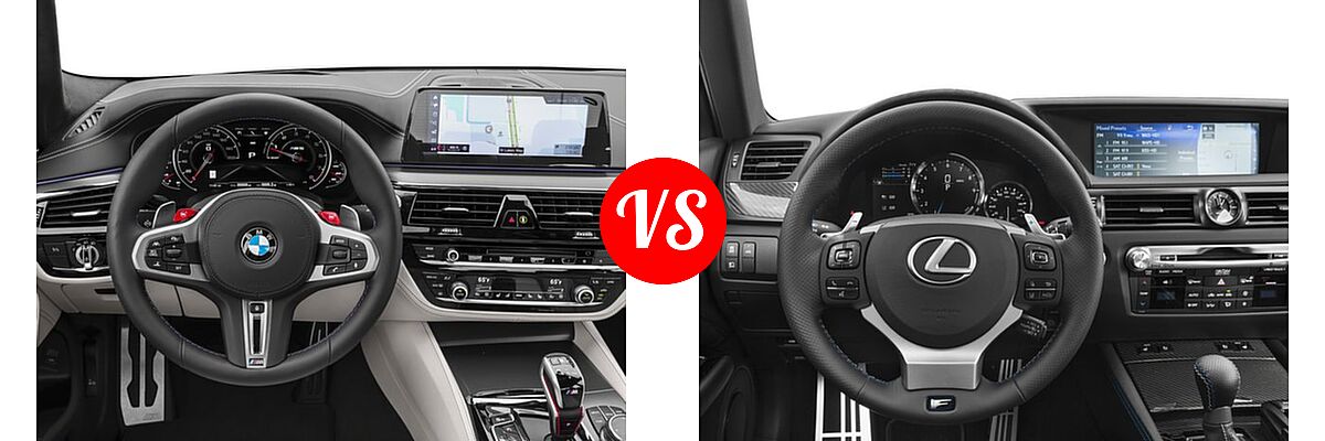 2018 BMW M5 Sedan Sedan vs. 2018 Lexus GS F Sedan RWD - Dashboard Comparison