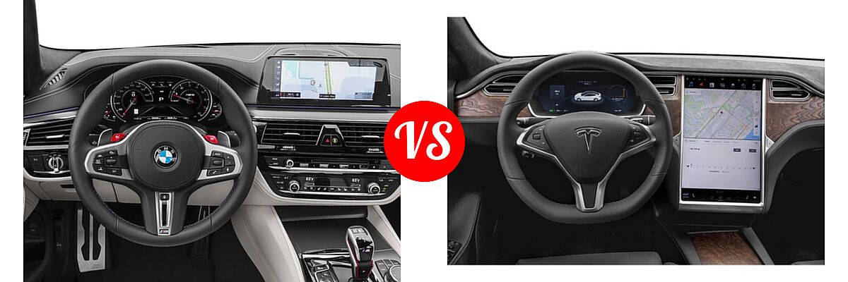 2018 BMW M5 Sedan Sedan vs. 2018 Tesla Model S Sedan 100D / 75D / P100D - Dashboard Comparison
