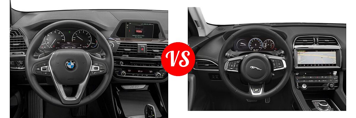 2018 BMW X3 M40i SUV M40i vs. 2018 Jaguar F-PACE SUV 30t R-Sport / 35t R-Sport - Dashboard Comparison