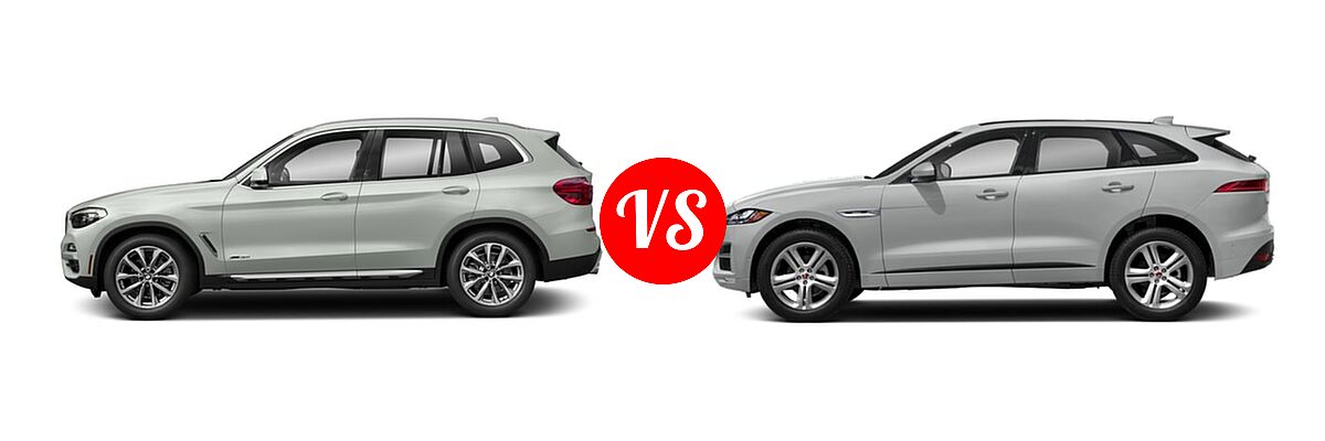 2018 BMW X3 M40i SUV M40i vs. 2018 Jaguar F-PACE SUV 25t R-Sport - Side Comparison