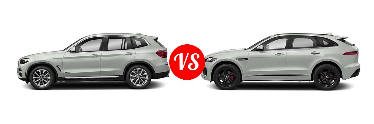 2018 BMW X3 M40i SUV M40i vs. 2018 Jaguar F-PACE SUV S - Side Comparison