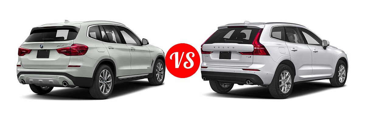 2018 BMW X3 SUV xDrive30i vs. 2018 Volvo XC60 SUV Inscription / Momentum / R-Design - Rear Right Comparison