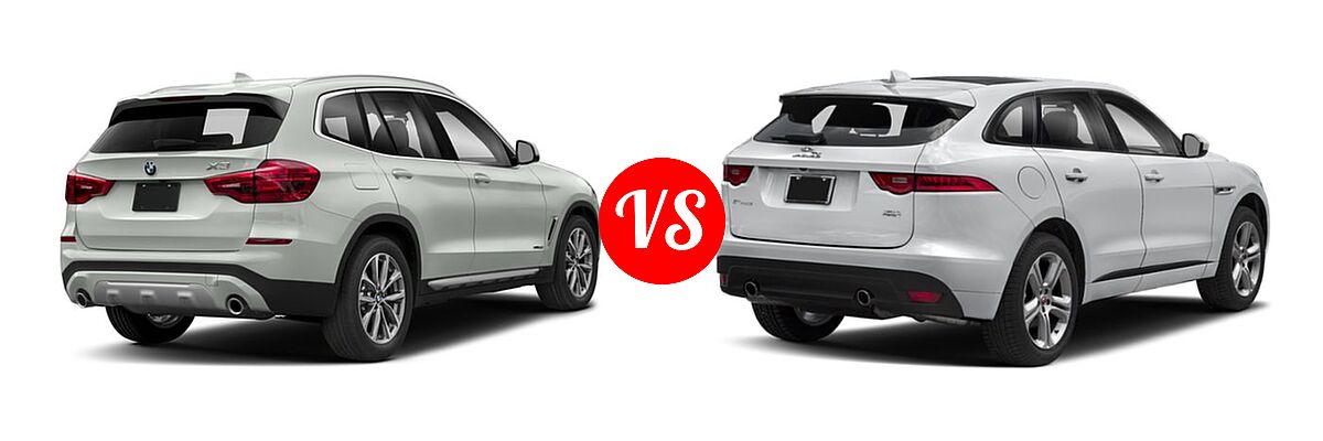 2018 BMW X3 M40i SUV M40i vs. 2018 Jaguar F-PACE SUV 30t R-Sport / 35t R-Sport - Rear Right Comparison