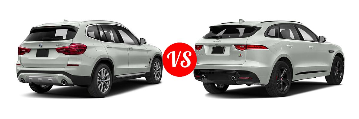 2018 BMW X3 M40i SUV M40i vs. 2018 Jaguar F-PACE SUV S - Rear Right Comparison