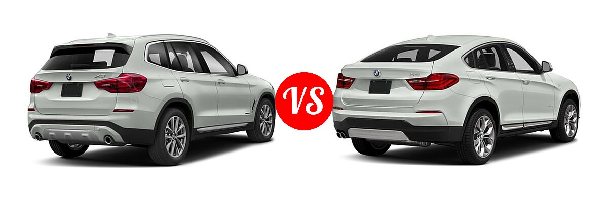 2018 BMW X3 SUV xDrive30i vs. 2018 BMW X4 SUV xDrive28i - Rear Right Comparison