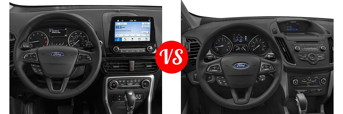 2018 Ford EcoSport SUV S / SE / SES / Titanium vs. 2018 Ford Escape SUV S / SE / SEL - Dashboard Comparison