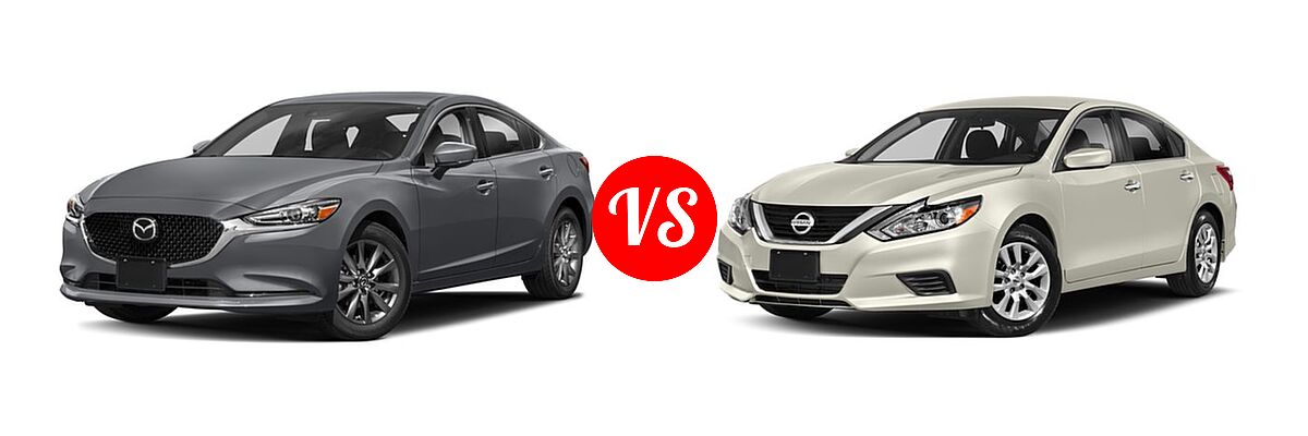 2018 Mazda 6 Sedan Sport vs. 2018 Nissan Altima Sedan 2.5 S / 2.5 SL / 2.5 SR / 2.5 SV / 3.5 SL - Front Left Comparison