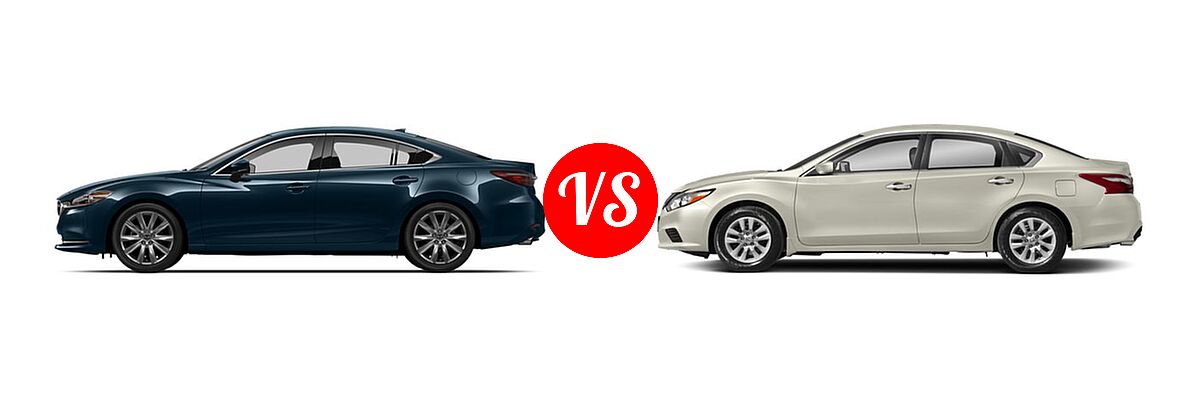 2018 Mazda 6 Sedan Touring vs. 2018 Nissan Altima Sedan 2.5 S / 2.5 SL / 2.5 SR / 2.5 SV / 3.5 SL - Side Comparison