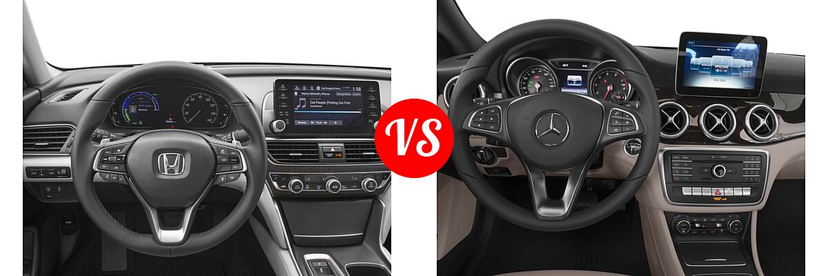 2018 Honda Accord Hybrid Sedan Hybrid Touring vs. 2018 Mercedes-Benz CLA-Class Sedan CLA 250 - Dashboard Comparison