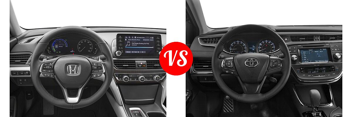 2018 Honda Accord Hybrid Sedan Hybrid Touring vs. 2018 Toyota Avalon Sedan Touring / XLE / XLE Plus / XLE Premium - Dashboard Comparison