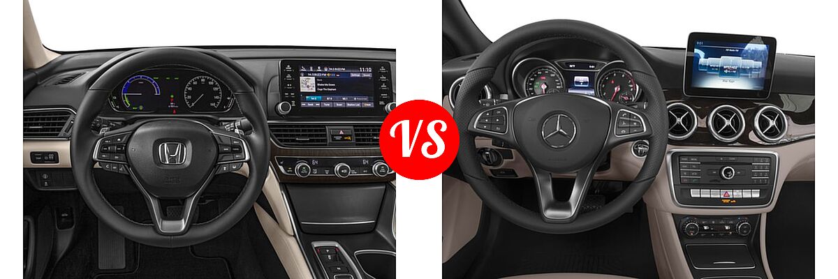 2018 Honda Accord Hybrid Sedan Hybrid EX / EX-L / EX-L w/Navi vs. 2018 Mercedes-Benz CLA-Class Sedan CLA 250 - Dashboard Comparison