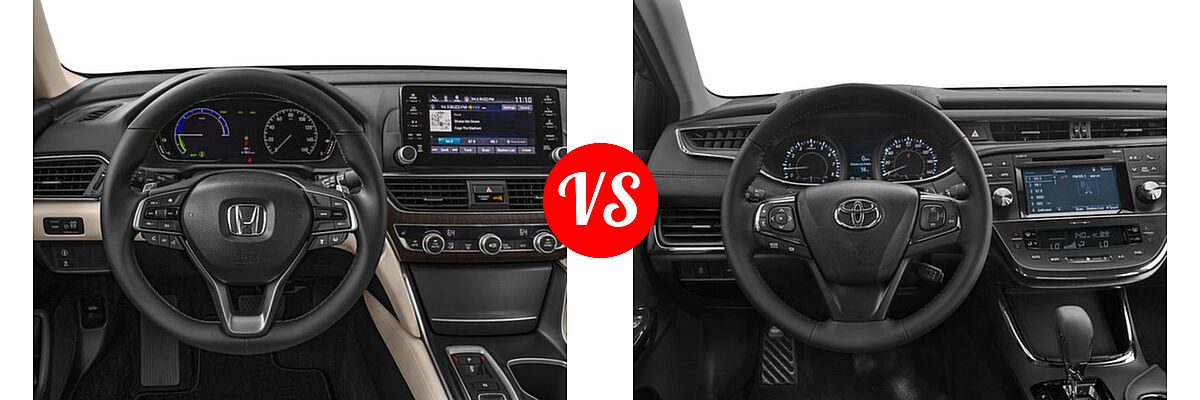 2018 Honda Accord Hybrid Sedan Hybrid EX / EX-L / EX-L w/Navi vs. 2018 Toyota Avalon Sedan Touring / XLE / XLE Plus / XLE Premium - Dashboard Comparison