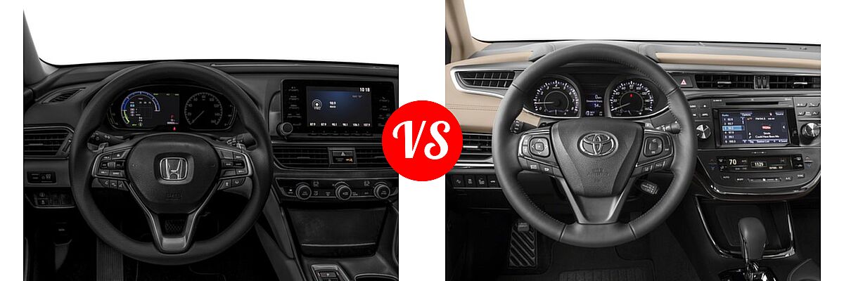 2018 Honda Accord Hybrid Sedan Hybrid Sedan vs. 2018 Toyota Avalon Sedan Limited - Dashboard Comparison