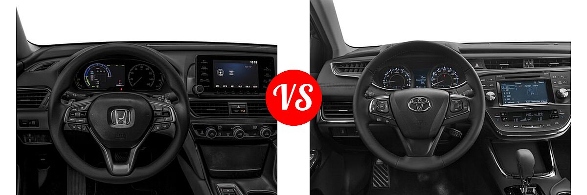 2018 Honda Accord Hybrid Sedan Hybrid Sedan vs. 2018 Toyota Avalon Sedan Touring / XLE / XLE Plus / XLE Premium - Dashboard Comparison