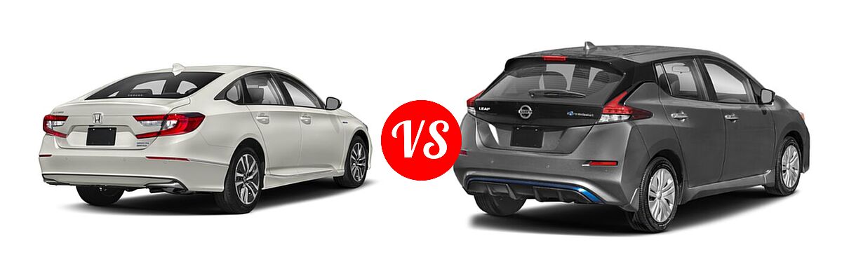 2018 Honda Accord Hybrid Sedan Hybrid Touring vs. 2022 Nissan Leaf Hatchback Electric S / S PLUS / SL PLUS / SV / SV PLUS - Rear Right Comparison